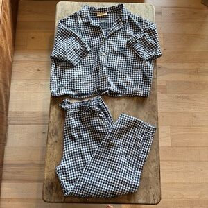 PAPINELLE NAVY GINGHAM PAJAMA SET